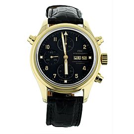 IWC DoppelChronograph Yellow Gold Black Dial Split Second Chronograph 42mm 3711