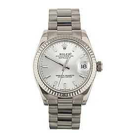 Rolex Datejust White Gold Silver Dial on President Bracelet 31mm