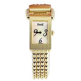 Piaget Protocole Yellow Gold Mother of Pearl Dial on Gold Bracelet 17x30 MM