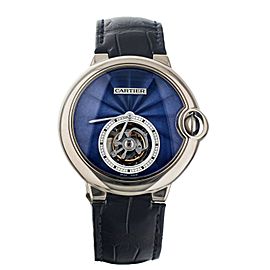 Cartier Ballon Bleu Tourbillon White Gold Blue Guilloche 39mm Full Set