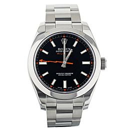 Rolex Milgauss Stainless Steel Black Dial on Bracelet 40mm