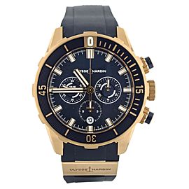 Ulysse Nardin Marine Diver Chronograph Rose Gold Rubber Blue 44mm