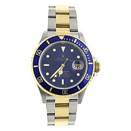 Rolex Submariner Stainless Steel Yellow Gold Blue Dial on Bracelet 40mm