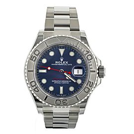 Rolex Yacht-Master Blue Dial Platinum Bezel Stainless Steel 40mm Full Set