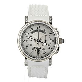 Breguet Marine Chronograph White Gold Diamond MOP Rubber 34mm