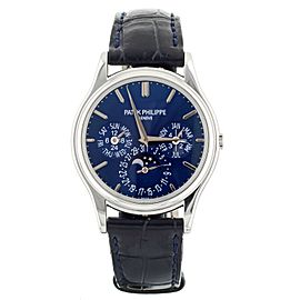 Patek Philippe Perpetual Calendar Blue Sunburst Dial Platinum