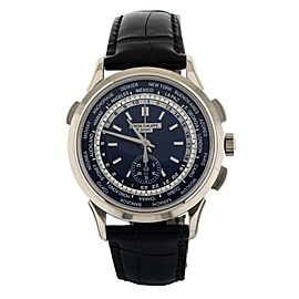 Patek Phillipe World Time Chronograph Blue Dial White Gold 39.5mm