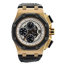 Audemars Piguet Rubens Barrichello Rose Gold Ceramic White Dial 44mm