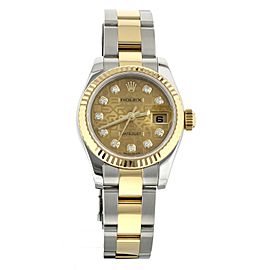 Rolex Datejust Stainless Steel and Yellow Gold Diamond Jubilee Dial 26MM 179173