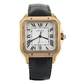 Cartier Santos De Cartier Silver Dial Alligator Deployant 40mm WGSA0011 Full Set