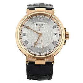 Breguet Marine Rose Gold Silver Dial Alligator Strap 40mm 5517BR/12/5ZU Full Set