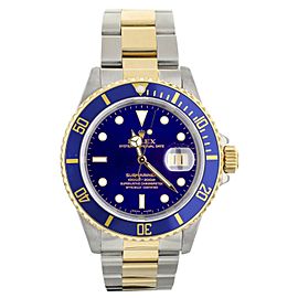 Rolex Submariner Stainless Steel Yellow Gold Blue Dial Bracelet 40mm 16613LB