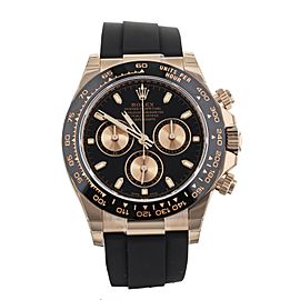 Rolex Daytona Chronograph Rose Gold Black Dial Oysterflex