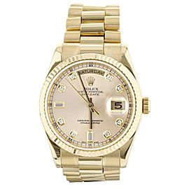 Rolex Day Date Yellow Gold Champaign Diamond Marker Dial on Bracelet 36mm 118238