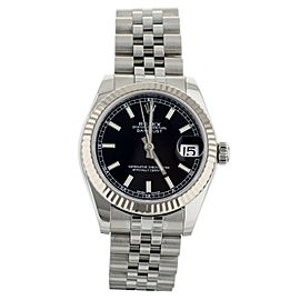 Rolex Datejust Stainless Steel Black Dial Jubilee Bracelet