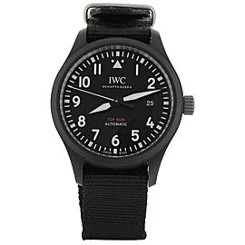 IWC Pilot Black Dial Ceramic Case Fabric Strap Automatic