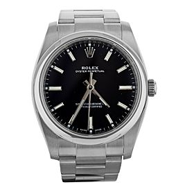 Rolex Oyster Perpetual Stainless Steel Black Dial on Bracelet 34mm 114200