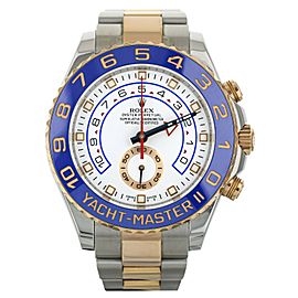 ROLEX YACHTMASTER WHITE DIAL STAINLESS STEEL ROSE GOLD BRACELET