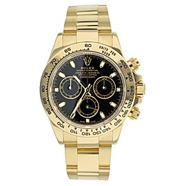 Rolex Daytona Chronograph Yellow Gold Black Dial Bracelet 40mm Full Set