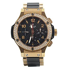 Hublot Big Bang Chronograph Gold Ceramic Diamond Bezel 44mm