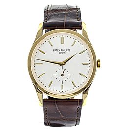 Patek Philippe Calatrava Yellow Gold Silver Dial Alligator 37mm