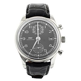 IWC Portugieser Chronograph Classic Gray Dial Alligator 42mm I Full Set