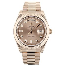 Rolex Day-Date II Rose Gold Diamond Dial on Bracelet 41mm Full Set