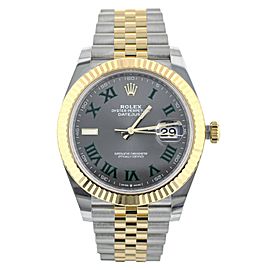 Rolex Datejust 41MM Wimbledon Slate Green Roman Dial Jubilee Full Set