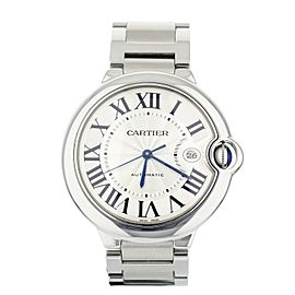 Cartier Ballon Bleu Stainless Steel Silver Dial on Bracelet 42mm