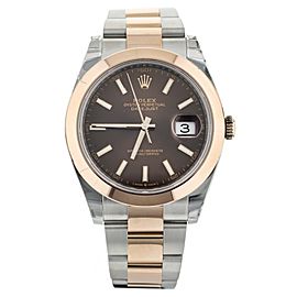 Rolex DateJust Chocolate Dial Stainless Steel & Rose Gold Oyster 41MM