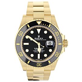 Rolex Submariner Date Black Yellow Gold Oyster Automatic