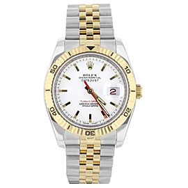 Rolex Datejust Turn-O-Graph White Dial Yellow Gold Stainless Steel