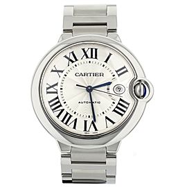 Cartier Ballon Bleu Stainless Steel Silver Dial on Bracelet 42mm W69012Z4