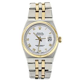 Rolex Oysterquartz Datejust Stainless Steel Yellow Gold White Dial 36mm 17013a