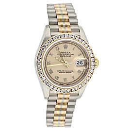 Rolex Datejust Tridor President Bracelet White Gold Diamond Bezel 26mm