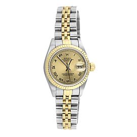 Rolex Datejust Steel Yellow Gold Champagne Roman Dial Ladies Watch