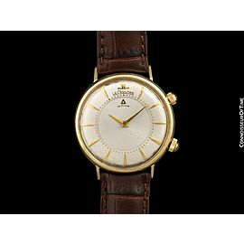 1966 JAEGER-LECOULTRE MEMOVOX Vintage Mens Reveil Wrist Alarm - 14K Gold