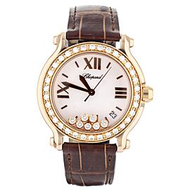 Chopard Happy Sport Rose Gold Brown Alligator Strap Quartz 36mm