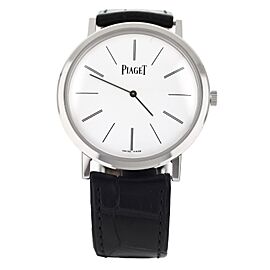 Piaget Altiplano White Dial White Gold Alligator Strap Manual Wind 38mm