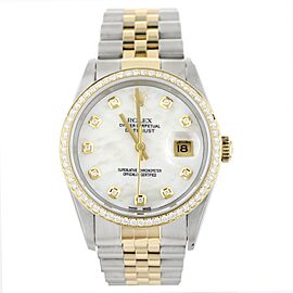 Rolex Datejust Two-Tone MOP Dial Diamond Bezel Automatic 36MM