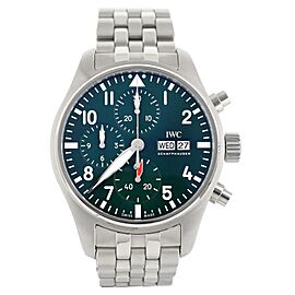 IWC Pilots Chronograph Green Dial Steel Case & Bracelet Auto