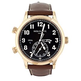 Patek Philippe Calatrava Pilot Travel Time Brown Rose Gold 42mm 5524R Full Set