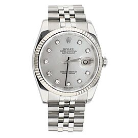 Rolex Datejust Mother Of Pearl Diamond Dial Steel Jubilee Automatic 36MM