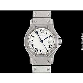 CARTIER SANTOS OCTAGON Mens Unisex Midsize Watch, Automatic - Stainless Steel