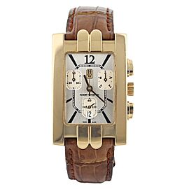 Harry Winston Avenue C Chronograph Yellow Gold Alligator Quartz