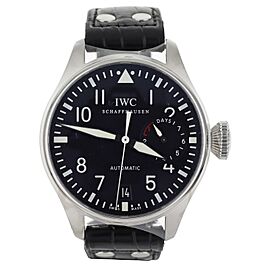 IWC Big Pilot's Watch Black Dial Steel Case Black Strap Automatic