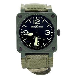 Bell & Ross Military Type Green Ceramic Canvas Strap 42mm BR03-92-CK