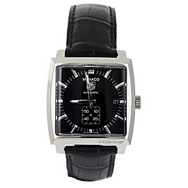 Tag Heuer Monaco Black Dial Stainless Steel Alligator Full Set