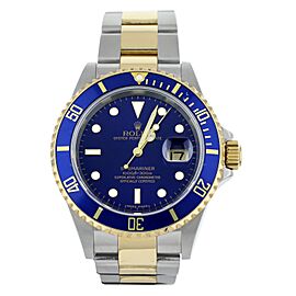 Rolex Submariner Stainless Steel Yellow Gold Blue Dial on Bracelet 40mm