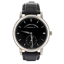 A. Lange & Sohne Grand Saxonia Black Dial White Gold